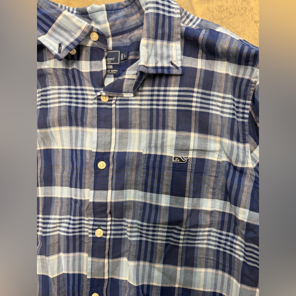 Vineyard Vines Tucker Classic Fit Plaid Short Sleeve Button-Down Shirt Sz L - Picture 4 of 6